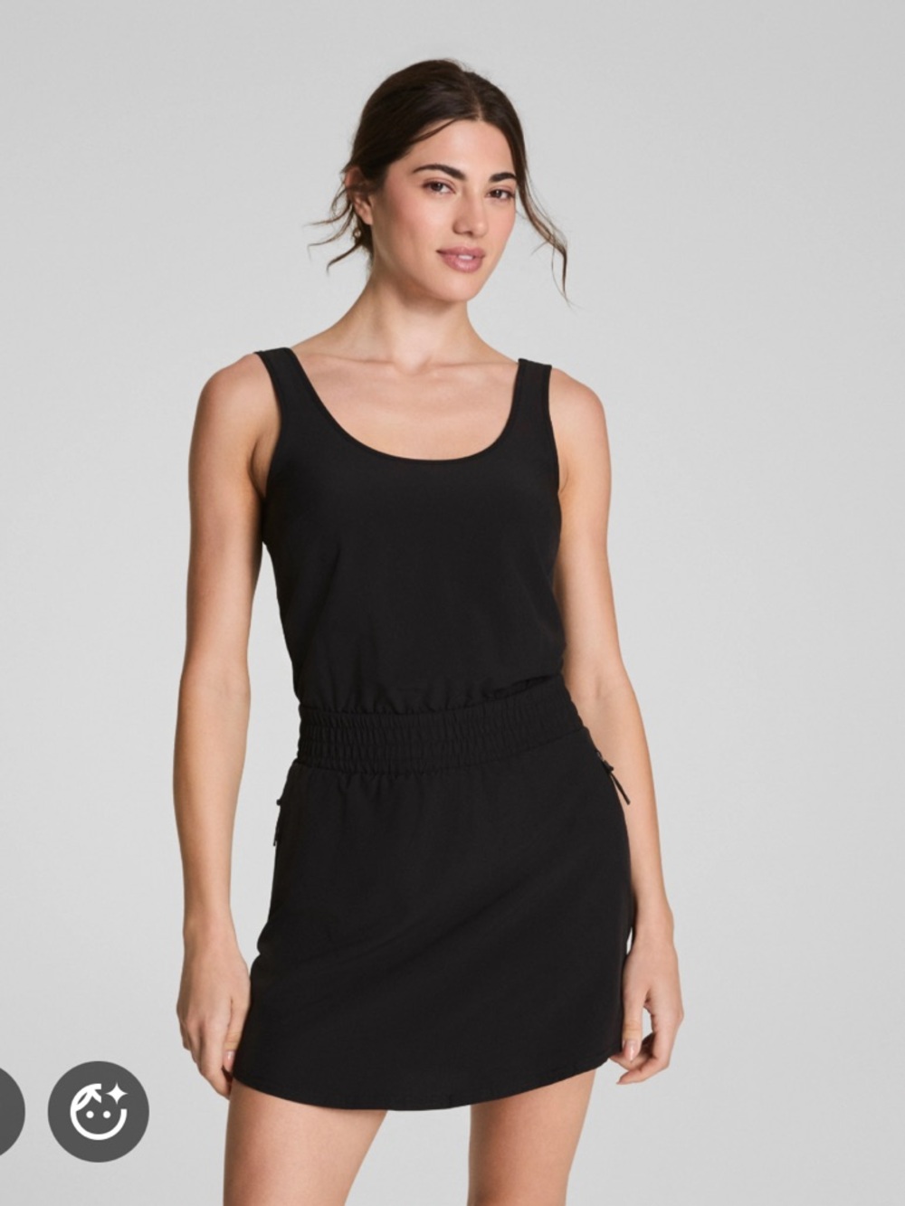 SPANX Black Tank Mini Dress with Elastic Waist